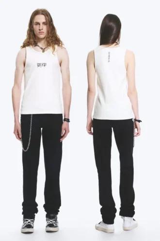 Camiseta de tirantes estampada de Yungblud – Blanco roto