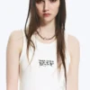 Camiseta de tirantes estampada de Yungblud – Blanco roto Camiseta de tirantes estampada de Yungblud – Blanco roto