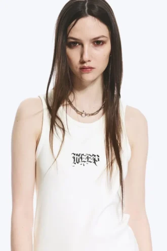 Camiseta de tirantes estampada de Yungblud – Blanco roto
