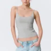 Camiseta de tirantes finos – Gris jaspeado