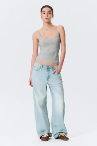 Camiseta de tirantes finos – Gris jaspeado