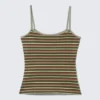 Camiseta de tirantes finos – Marrón a rayas Camiseta de tirantes finos – Marrón a rayas