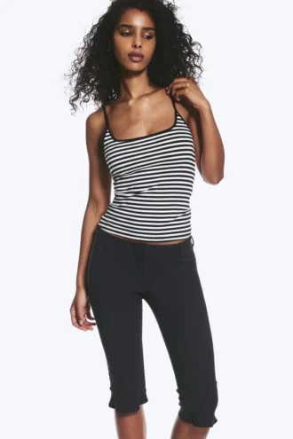 Camiseta de tirantes finos – Rayas blancas y negras