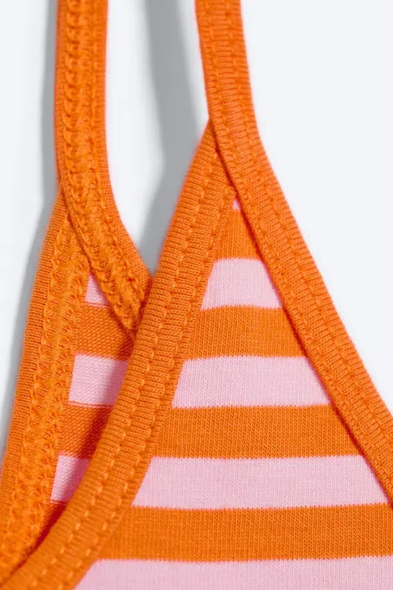Camiseta de tirantes finos – Rayas rosa/naranja Camiseta de tirantes finos – Rayas rosa/naranja