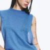 Camiseta de tirantes fruncida – Azul Camiseta de tirantes fruncida – Azul