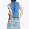 Camiseta de tirantes fruncida – Azul Camiseta de tirantes fruncida – Azul