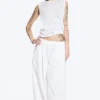 Camiseta de tirantes fruncida – Blanco Camiseta de tirantes fruncida – Blanco