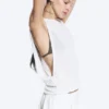 Camiseta de tirantes fruncida – Blanco Camiseta de tirantes fruncida – Blanco