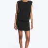 Camiseta de tirantes fruncida – Negro Camiseta de tirantes fruncida – Negro