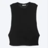 Camiseta de tirantes fruncida – Negro Camiseta de tirantes fruncida – Negro