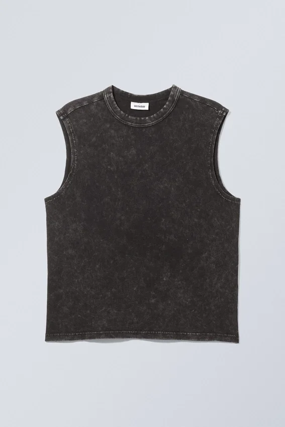 Camiseta de tirantes holgada con efecto lavado – Negro lavado Camiseta de tirantes holgada con efecto lavado – Negro lavado
