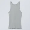 Camiseta de tirantes Matheus Rib – Gris claro apagado Camiseta de tirantes Matheus Rib – Gris claro apagado