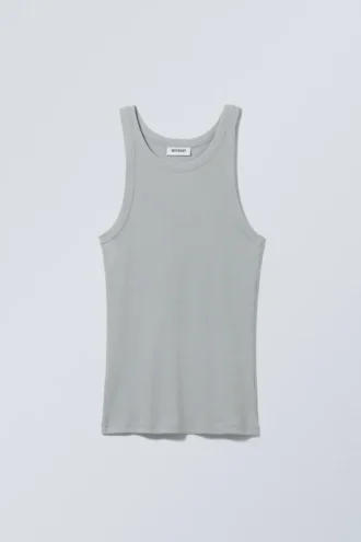 Camiseta de tirantes Matheus Rib – Gris claro apagado