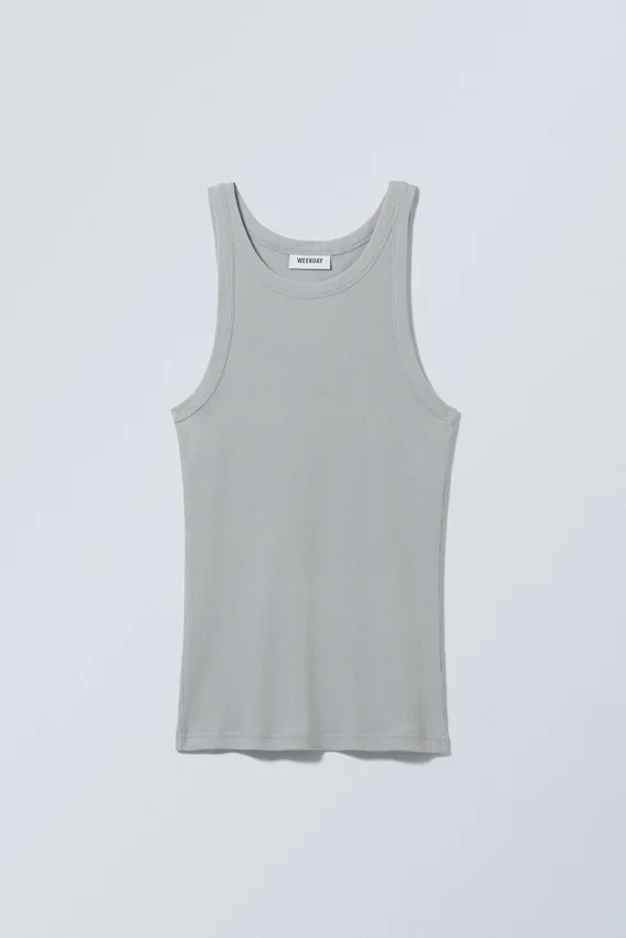 Camiseta de tirantes Matheus Rib – Gris claro apagado Camiseta de tirantes Matheus Rib – Gris claro apagado
