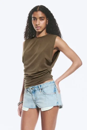 Camiseta de tirantes plisada – Dark Mole