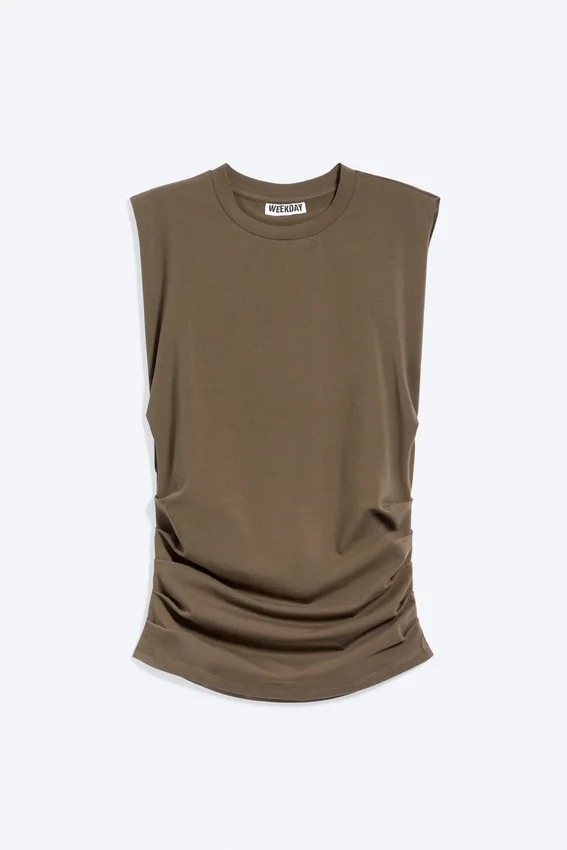 Camiseta de tirantes plisada – Dark Mole Camiseta de tirantes plisada – Dark Mole