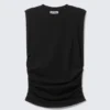 Camiseta de tirantes plisada – Negro Camiseta de tirantes plisada – Negro
