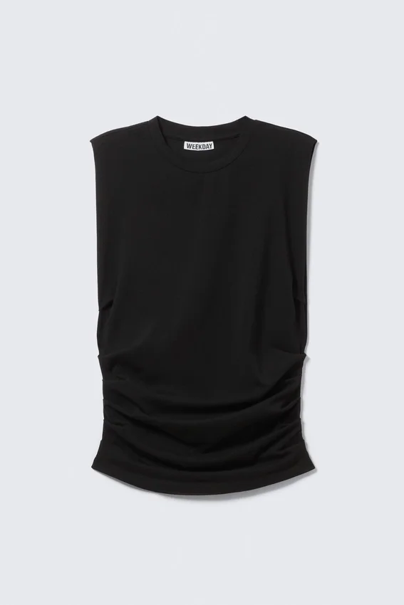 Camiseta de tirantes plisada – Negro Camiseta de tirantes plisada – Negro