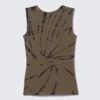 Camiseta de tirantes sin mangas con cuello barco y espalda abierta – Tie-dye oscuro Camiseta de tirantes sin mangas con cuello barco y espalda abierta – Tie-dye oscuro