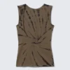 Camiseta de tirantes sin mangas con cuello barco y espalda abierta – Tie-dye oscuro Camiseta de tirantes sin mangas con cuello barco y espalda abierta – Tie-dye oscuro