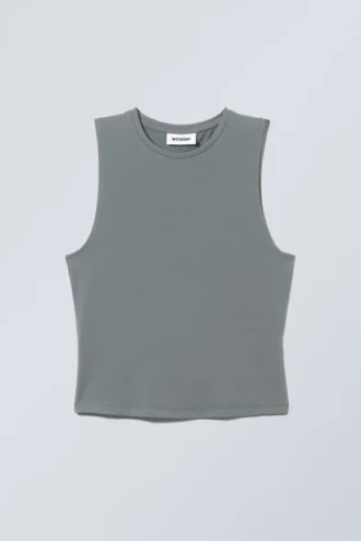 Camiseta de tirantes suave cepillada – Turquesa oscuro