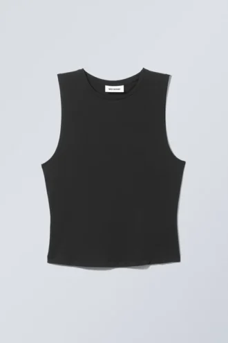 Camiseta de tirantes suave y cepillada – Negro