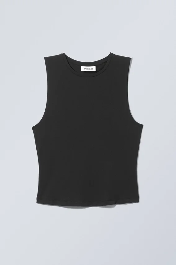 Camiseta de tirantes suave y cepillada – Negro Camiseta de tirantes suave y cepillada – Negro