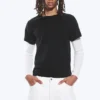 Camiseta encogida de doble capa – Blanco y negro Camiseta encogida de doble capa – Blanco y negro