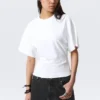 Camiseta entallada con drapeado – Blanca Camiseta entallada con drapeado – Blanca
