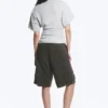 Camiseta entallada con drapeado – Gris jaspeado Camiseta entallada con drapeado – Gris jaspeado