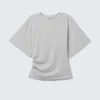 Camiseta entallada con drapeado – Gris jaspeado Camiseta entallada con drapeado – Gris jaspeado