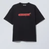 Camiseta estampada de corte recto – Negro lavado – Space Knights Camiseta estampada de corte recto – Negro lavado – Space Knights