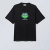Camiseta estampada de corte recto – Negro – The Frog is Here Camiseta estampada de corte recto – Negro – The Frog is Here