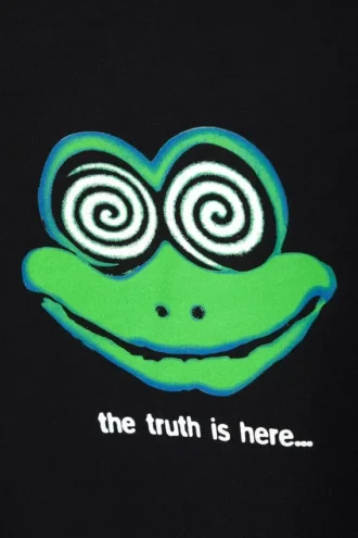 Camiseta estampada de corte recto – Negro – The Frog is Here