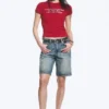 Camiseta estampada de corte recto y pantalón corto – Rojo – Comunicación Camiseta estampada de corte recto y pantalón corto – Rojo – Comunicación