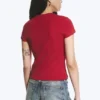 Camiseta estampada de corte recto y pantalón corto – Rojo – Comunicación Camiseta estampada de corte recto y pantalón corto – Rojo – Comunicación