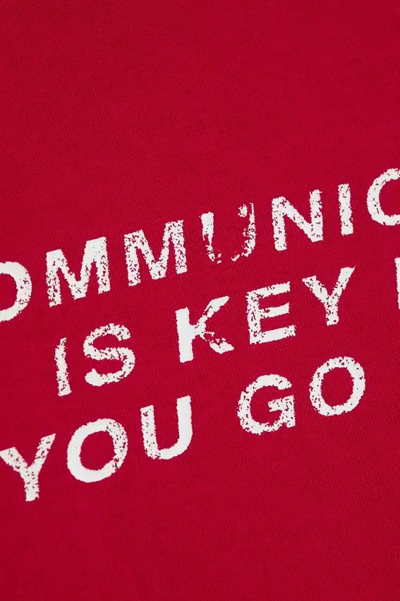 Camiseta estampada de corte recto y pantalón corto – Rojo – Comunicación Camiseta estampada de corte recto y pantalón corto – Rojo – Comunicación