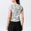 Camiseta estampada de corte recto y pantalones cortos – Blanca – Camuflaje Camiseta estampada de corte recto y pantalones cortos – Blanca – Camuflaje