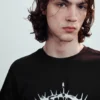 Camiseta estampada de manga corta – Negro – Thorn Crown Camiseta estampada de manga corta – Negro – Thorn Crown