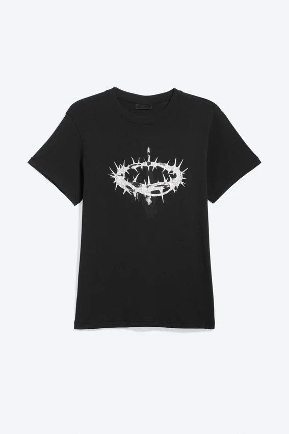 Camiseta estampada de manga corta – Negro – Thorn Crown Camiseta estampada de manga corta – Negro – Thorn Crown