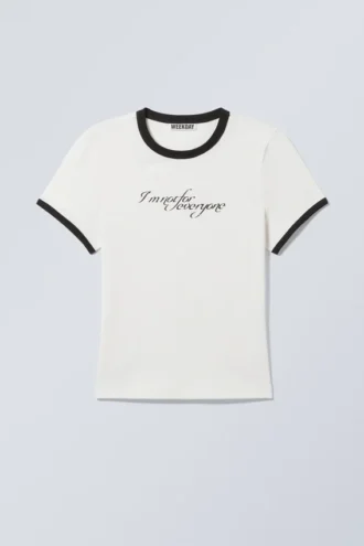 Camiseta estampada de manga corta y corte entallado – Blanca – Not for Everyone