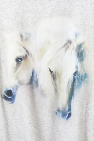 Camiseta estampada Gen – Caballos gris jaspeado