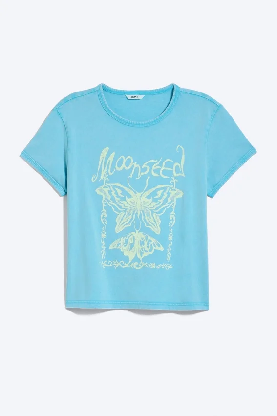 Camiseta estampada para bebé Rosabel – Turquesa – Mariposa Camiseta estampada para bebé Rosabel – Turquesa – Mariposa