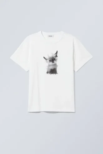 Camiseta gráfica holgada y ligera – Kitty Cat Meow