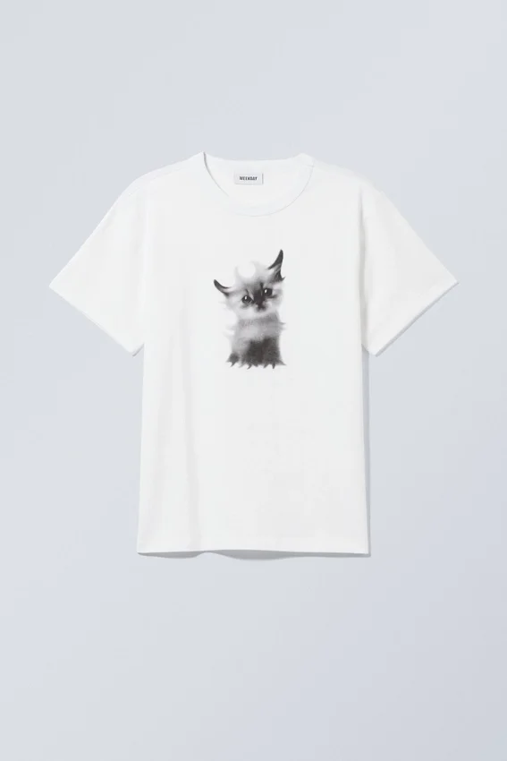 Camiseta gráfica holgada y ligera – Kitty Cat Meow Camiseta gráfica holgada y ligera – Kitty Cat Meow