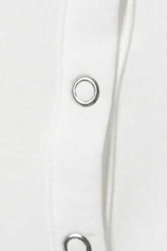Camiseta Henley ajustada de manga larga – Blanca
