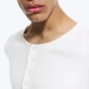 Camiseta Henley de manga larga – Blanco polvoriento Camiseta Henley de manga larga – Blanco polvoriento