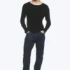 Camiseta Henley de manga larga – Negro Camiseta Henley de manga larga – Negro