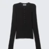 Camiseta Henley entallada de manga larga – Negro Camiseta Henley entallada de manga larga – Negro