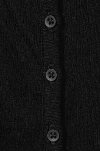 Camiseta Henley entallada de manga larga – Negro